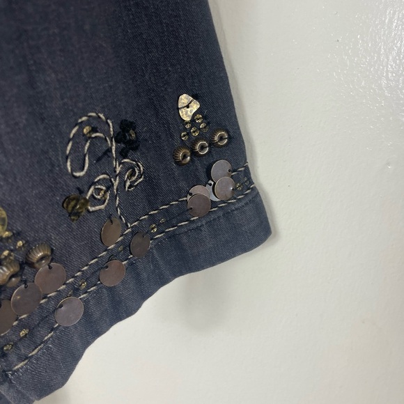Coldwater Creek small Denim Bead Sequin Jacket - Picture 4 of 6